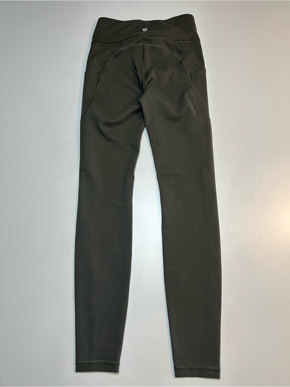 Lululemon Fast and Free High-Rise Tights Pockets Dark Olive Green Pant - Picture 2 of 7